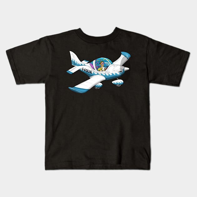 Evektor EV97 Eurostar Fish Tank Cartoon Kids T-Shirt by Funky Aviation